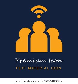 People premium material ui ux isolated vector icon in navy blue and orange colors