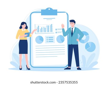 People present jobs about the growth of the company trending concept flat illustration