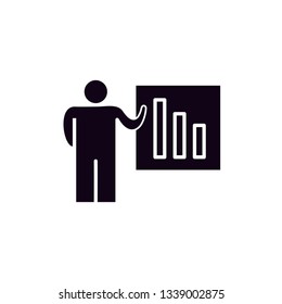 people presentation chart black icon set