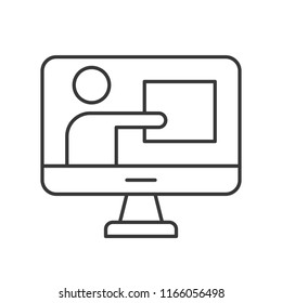 people presentation on computer screen, webinar concept