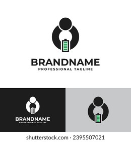 People Presenting Battery Logo, suitable for business related to Battery