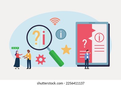 People with problems and solutions 2d vector illustration concept for banner, website, illustration, landing page, flyer, etc