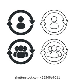People processing icon. Illustration vector