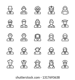 people, profession, avatar Icon. Editable vector stroke 64x64 Pixel Perfect