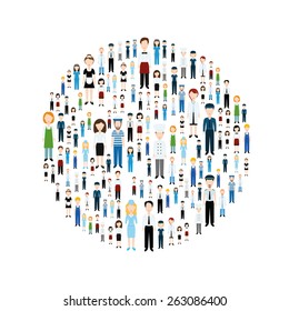 people with profession in circle