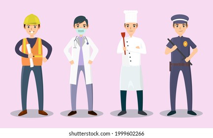profesión de personas en vector de ilustración de traje