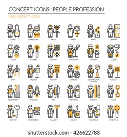 People Profession , Thin Line and Pixel Perfect Icons