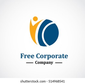 People professional of globe abstract vector and logo design or template office business icon of company identity symbol concept