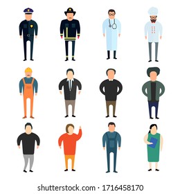 La gente profesa personajes.Ilustración vectorial aislada.