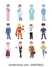 People and professions. Colored characters