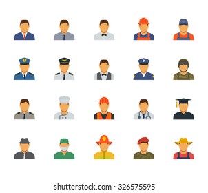 People professions and occupations icon set in flat design #1