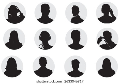 people profile silhouette collection avatar