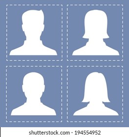 people profile silhouettes in white color
