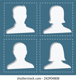 People Profile Silhouettes White Color Stock Vector (Royalty Free ...