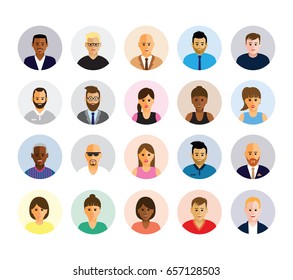 Big Set Avatars Profile Pictures Flat Stock Vector (Royalty Free ...