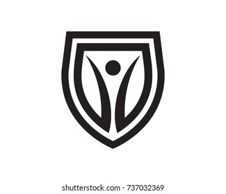 People Protect Logo Template Design Vector, Emblem, Design Concept, Creative Symbol, Icon
