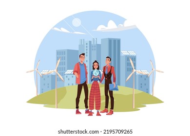People are protecting nature by using eco energy