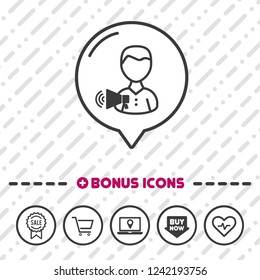 People with Protection Shield icon thin line Bonus Icons. Eps10 Vector.