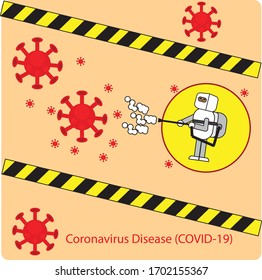 People in Protective Suit or Clothing, Spray to Cleaning and Disinfect Virus, Covid-19, Coronavirus Disease, Preventive Measures