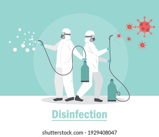 people protective suit disinfect covid 19