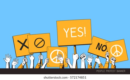 people protest banner. isolated vector illustration poster