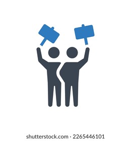 People protest icon. Illustration isolated on white background