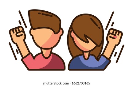 people protesting on a white background vector illustration design