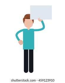 people protesting with signs and notices isolated icon design, vector illustration  graphic 