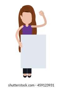 people protesting with signs and notices isolated icon design, vector illustration  graphic 