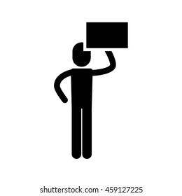 people protesting with signs and notices isolated icon design, vector illustration  graphic 