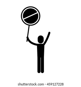 people protesting with signs and notices isolated icon design, vector illustration  graphic 