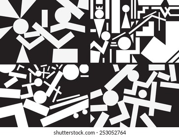 people psychology - abstract backgrounds set in graphic style