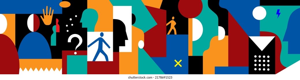  people psychology abstract vector background , design element