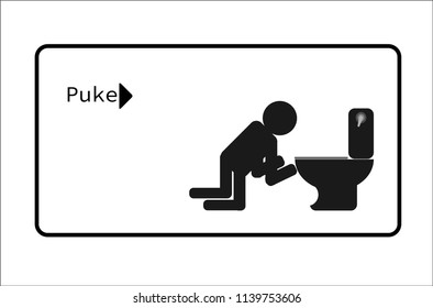 people puke after drunk. symbol, vector illustration, icon
