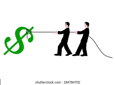 people pulling the dollar symbol