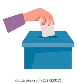 people putting paper vote isolated