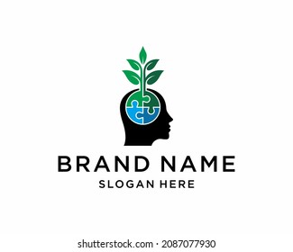 People with puzzle tree logo, puzzle vector, people logo, psychology logo