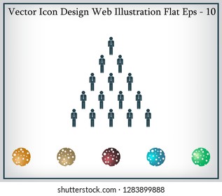 People pyramid vector illustration. Team and leader on top of pyramid.