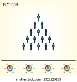People pyramid vector illustration. Team and leader on top of pyramid.