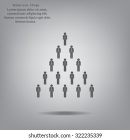 People pyramid vector illustration. Team and leader on top of pyramid.