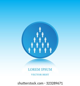 People pyramid vector illustration. Team and leader on top of pyramid.