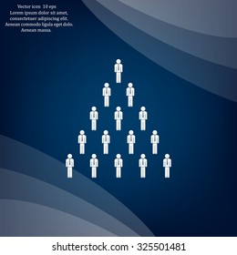 People pyramid vector illustration. Team and leader on top of pyramid.