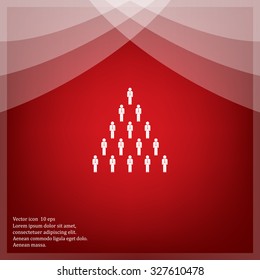 People pyramid vector illustration. Team and leader on top of pyramid.