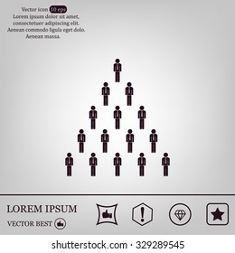 People pyramid vector illustration. Team and leader on top of pyramid.