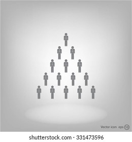 People pyramid vector illustration. Team and leader on top of pyramid.