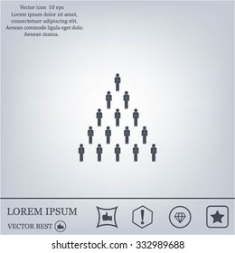 People pyramid vector illustration. Team and leader on top of pyramid.