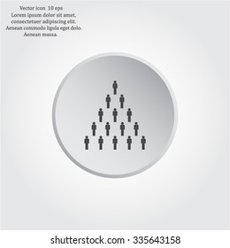 People pyramid vector illustration. Team and leader on top of pyramid.