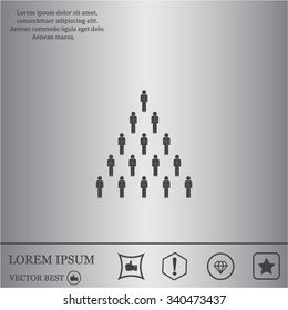 People pyramid vector illustration. Team and leader on top of pyramid.
