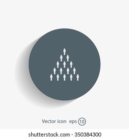 People pyramid vector illustration. Team and leader on top of pyramid.