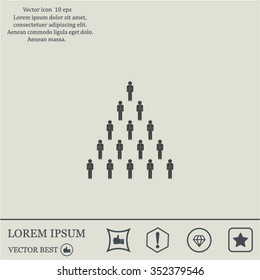 People pyramid vector illustration. Team and leader on top of pyramid.
